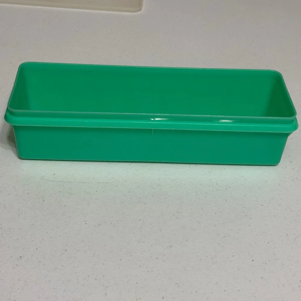 Vintage Tupperware 892-3 Jadeite Green Celery Crisper Storage Container & Lid